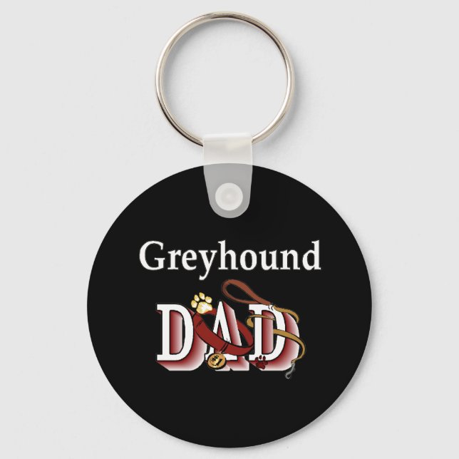 greyhound dad Keychain (Front)