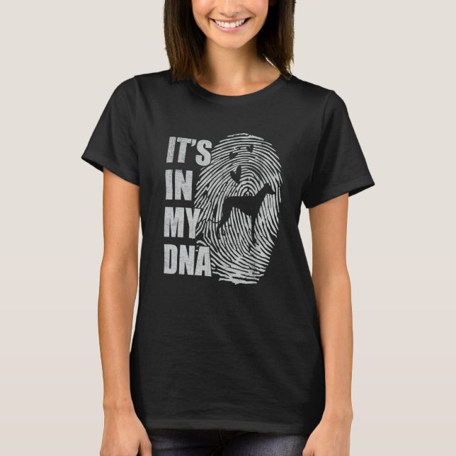 Greyhound DNA Dog Mom Dad Dog T-Shirt (Front)