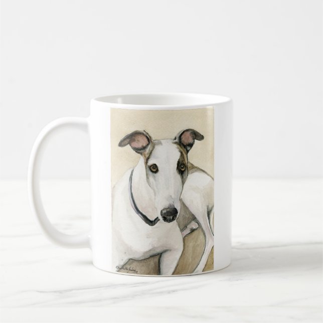 "Greyhound" Dog Art Reproduction Mug (Left)