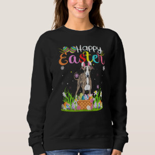 Greyhound Dog Bunny Egg Hunting Greyhound Happy Ea Sweatshirt