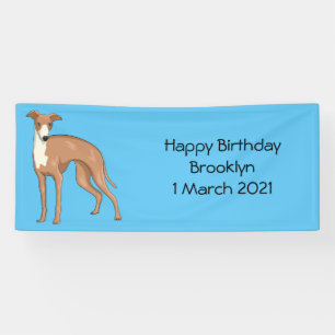 Greyhound dog cartoon illustration banner