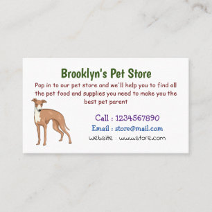 Greyhound dog cartoon illustration business card