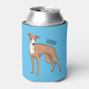 Greyhound dog cartoon illustration can cooler