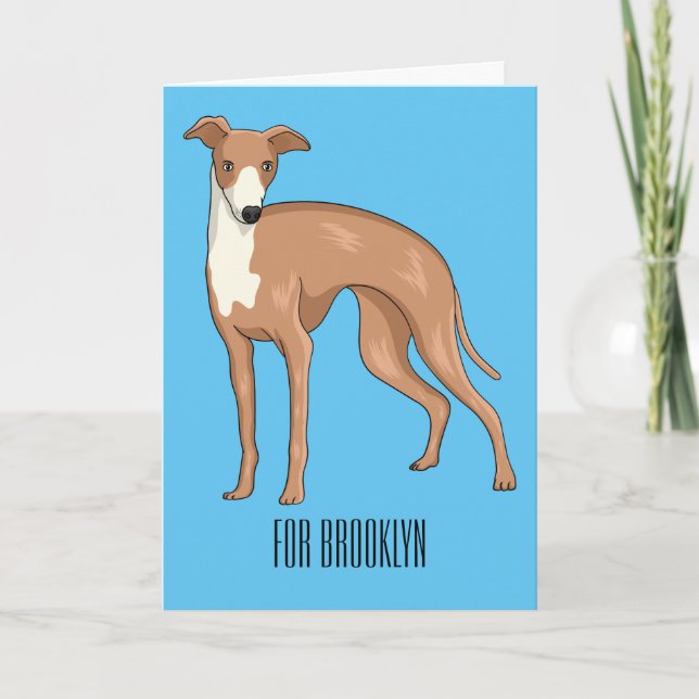 Greyhound dog cartoon illustration  card (Front)