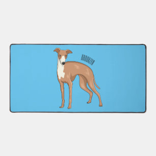Greyhound dog cartoon illustration  desk mat