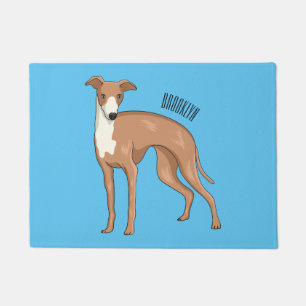 Greyhound dog cartoon illustration  doormat