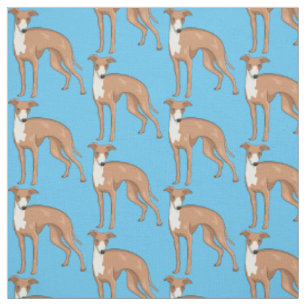 Greyhound dog cartoon illustration fabric