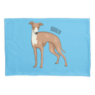 Greyhound dog cartoon illustration pillowcase