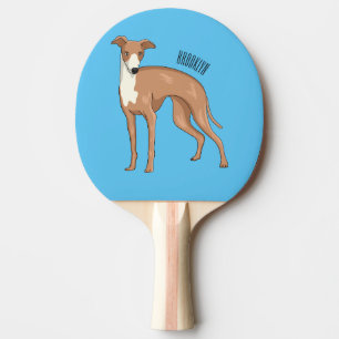 Greyhound dog cartoon illustration  ping pong paddle