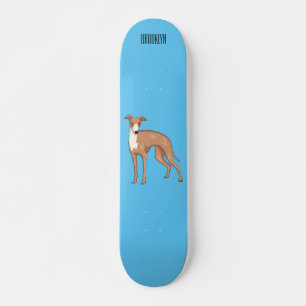 Greyhound dog cartoon illustration  skateboard