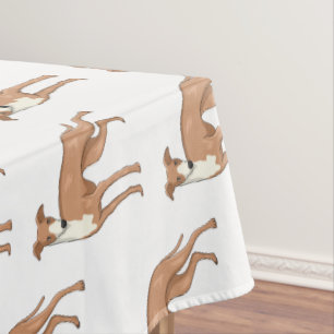 Greyhound dog cartoon illustration  tablecloth