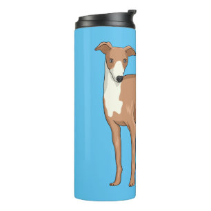 Greyhound dog cartoon illustration thermal tumbler