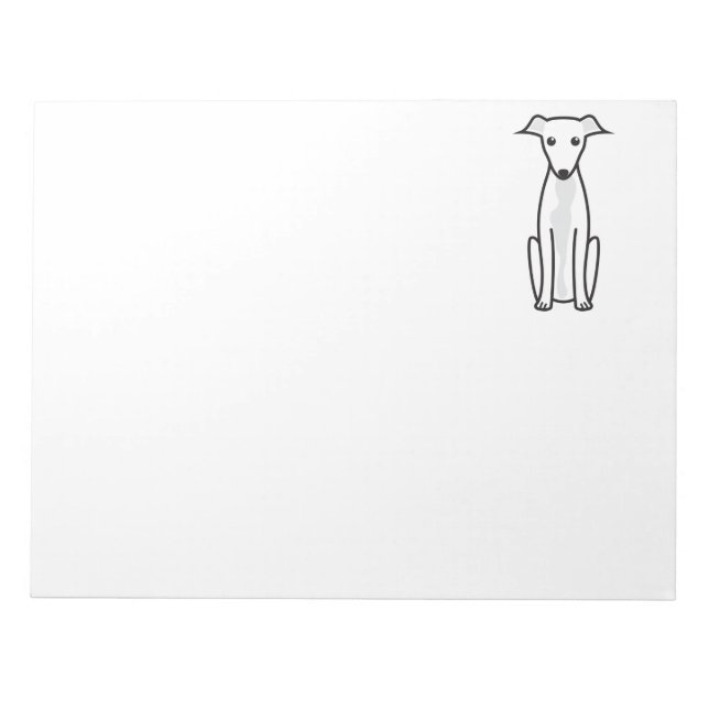 Greyhound Dog Cartoon Notepad (Front)