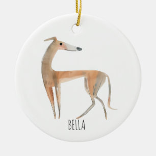 Greyhound Dog Ceramic Tree Decoration