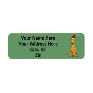 Greyhound Dog Christmas Address Labels or Gift Tag
