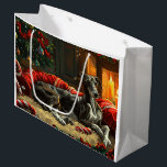 Greyhound Dog Christmas Festive Large Gift Bag<br><div class="desc">Perfect for dog lovers and dog moms. This festive theme captures the joy and spirit of the season, featuring playful and endearing canine illustrations adorned with holiday accents. Ideal as a gift for dog lovers, adding a charming touch to Christmas decor and presents. Celebrate the season with a design that...</div>