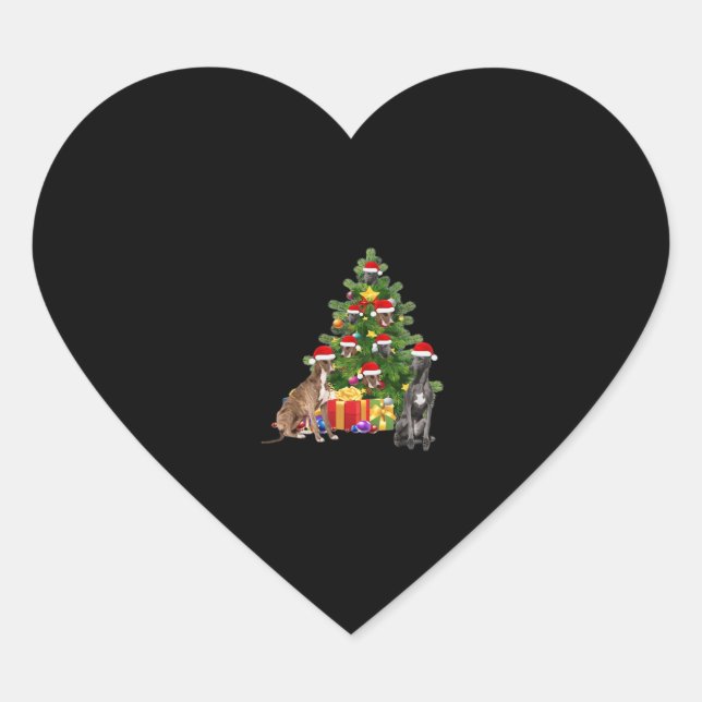Greyhound dog Christmas Tree Essential T-Shirt Heart Sticker (Front)