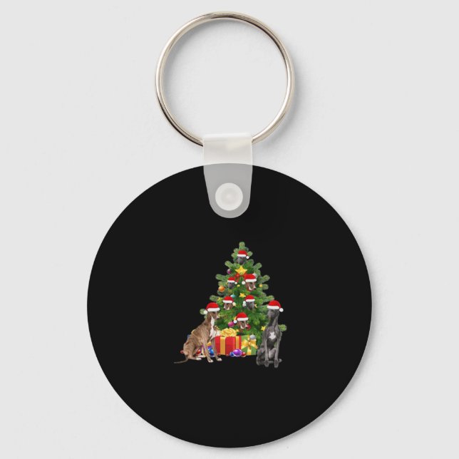 Greyhound dog Christmas Tree Essential T-Shirt Key Ring (Front)