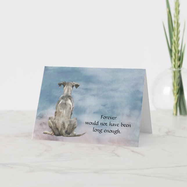 Greyhound Dog Condolence Sympathy Card (Front)