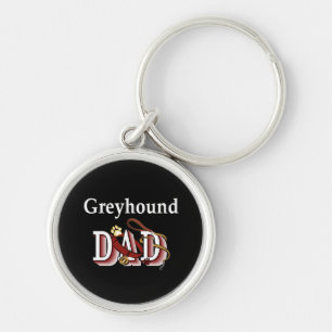 Greyhound Dog Dad Key Ring
