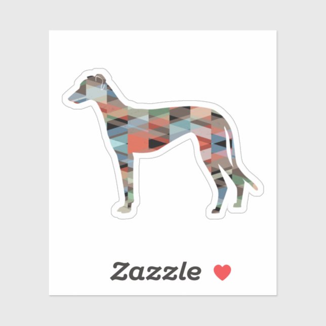 Greyhound Dog Geometric Pattern Silhouette Plaid (Sheet)