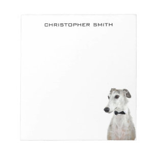Greyhound Dog  in Bow Tie Notepad