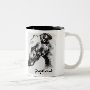 Greyhound Dog In Profile Two-Tone Coffee Mug