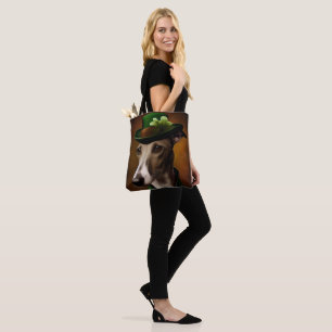 Greyhound Dog in St. Patrick's Day Dress Tote Bag