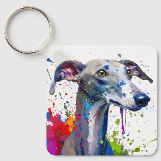 Greyhound Dog Key Ring