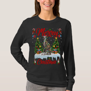 Greyhound Dog Lights Xmas Tree Santa Greyhound Chr T-Shirt