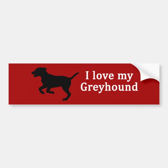 Greyhound Dog Love Bumper Sticker (Front)