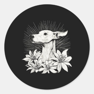 Greyhound Dog Lover Retro Style Tattoo Classic Round Sticker