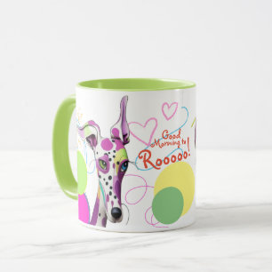 Greyhound Dog Lovers Playful Happy Art  Mug