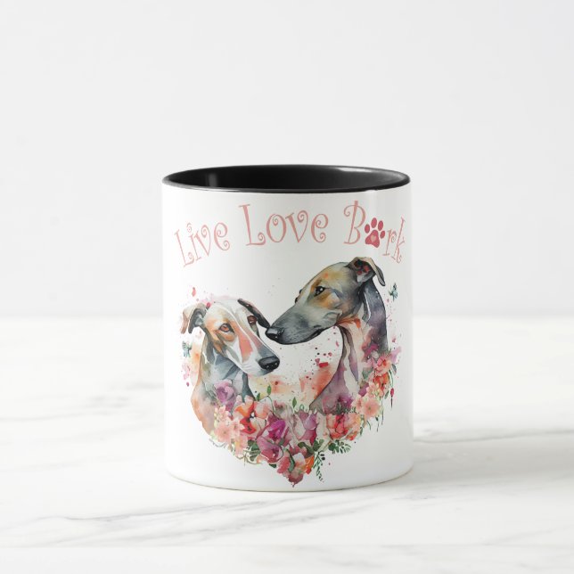 Greyhound Dog Mum Floral Mug (Center)