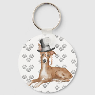 Greyhound Dog Paws Pattern  Key Ring