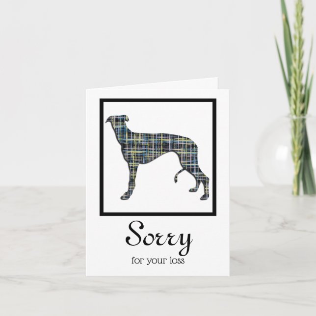 Greyhound Dog Pet Sympathy Card (Front)