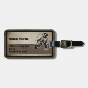 Greyhound Dog Portrait Custom Luggage Tag