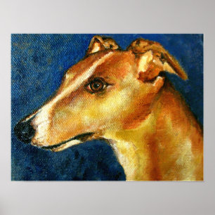 Greyhound Dog Portrait Fine Art Prints
