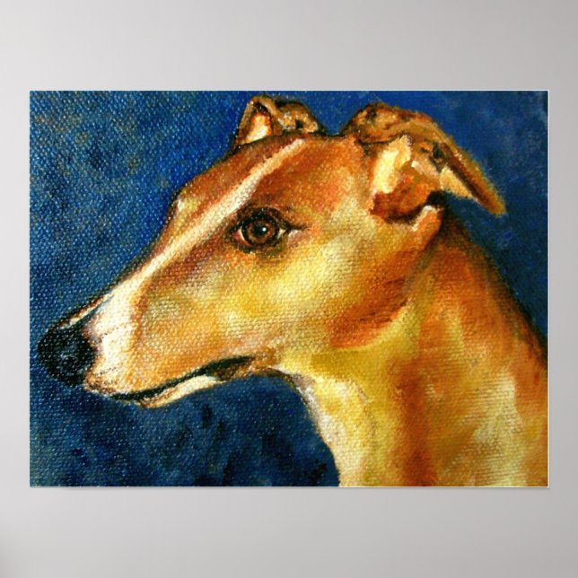 Greyhound Dog Portrait Fine Art Prints (Front)