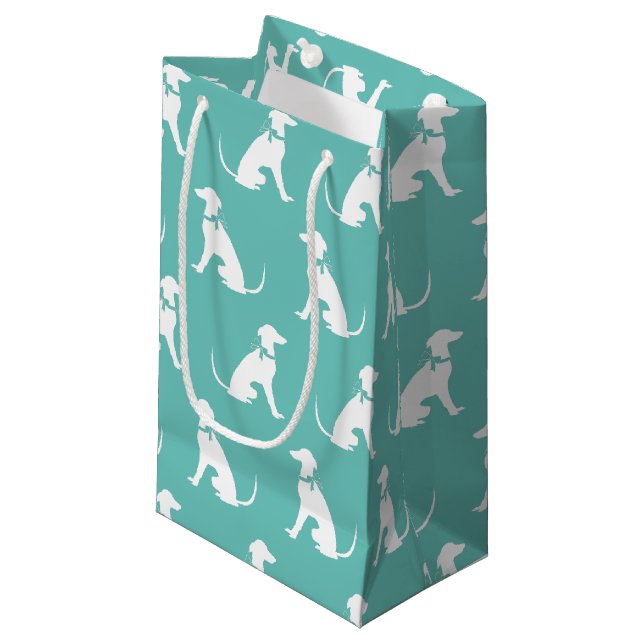 Greyhound Dog Puppy Small Gift Bag (Front Angled)