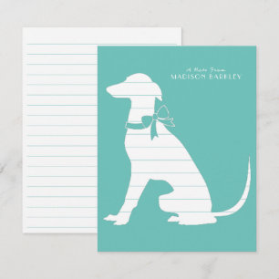 Greyhound Dog Puppy Thank You Card