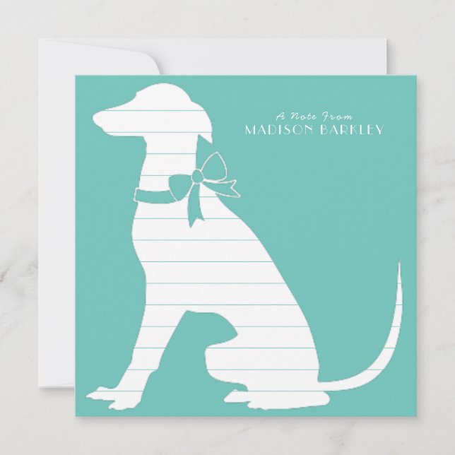 Greyhound Dog Puppy Thank You Card (Front)