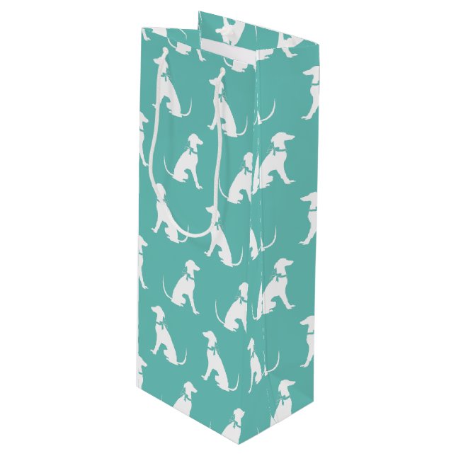 Greyhound Dog Puppy Wine Gift Bag (Front Angled)