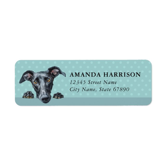 Greyhound Dog Return Address Labels (Front)