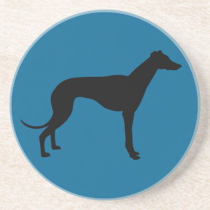 greyhound dog sandstone coaster