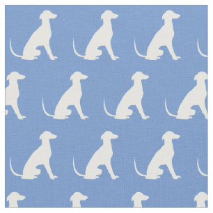 Greyhound Dog Silhouette Pet Light Blue Fabric