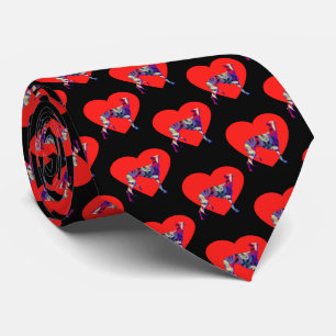 Greyhound Dog Silhouette Valentine’s Day Heart Tie