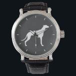 Greyhound Dog Silhouette Wrist Watch<br><div class="desc">This original Greyhound silhouette wrist watch is available in assorted styles for men,  women and kids. A cool fashion accessory that makes a great gift for Greyhound lovers. Visit Jenn’s Doodle World for many more stylish dog breed watches.</div>