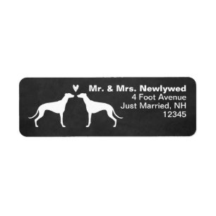 Greyhound Dog Silhouettes Couple Return Address