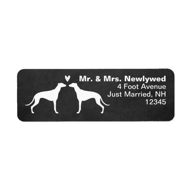 Greyhound Dog Silhouettes Couple Return Address (Front)
